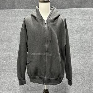 CARGO Hoodie Mens 2XL Dark Gray Full Zip Sweatshirt Drawstring Pockets Acrylic